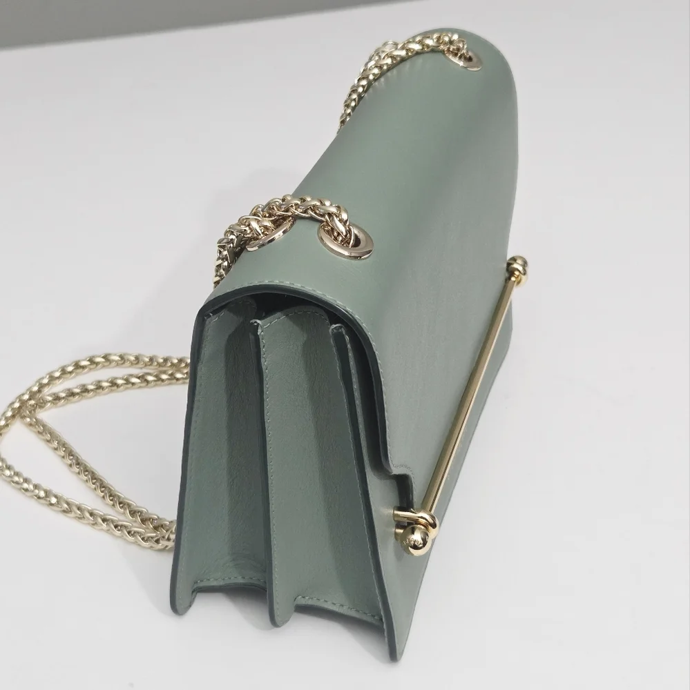STRATHBERRY EAST/WEST SHOULDER BAG SEAGRASS SAGE MINTY GREEN LEATHER - Picture 5 of 9
